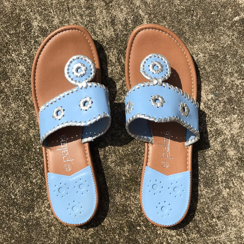 Blue and Silver Sandals